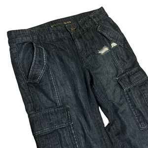 Michael Kors straight leg Dark Wash Cargo distressed Jeans